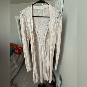 Maurices Cream Open-Knit Cardigan